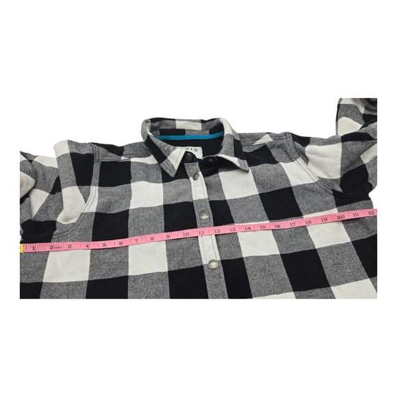 Orvis Jacket Womens XL Buffalo Plaid Snap Front Pockets Flannel Lined Shirt Coat - Picture 5 of 9